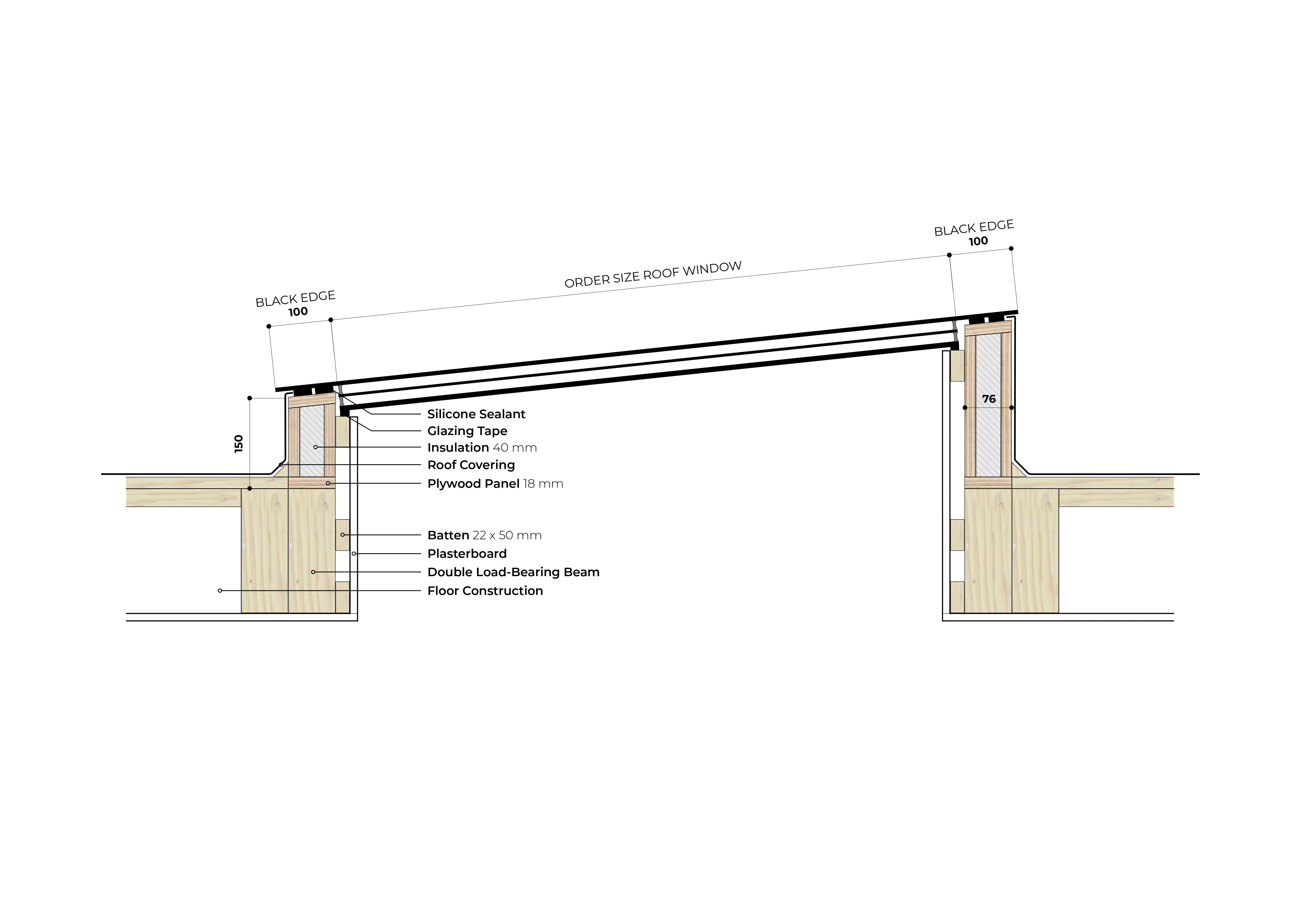 Platdakraam - 150x250 cm van Premium Dakramen
