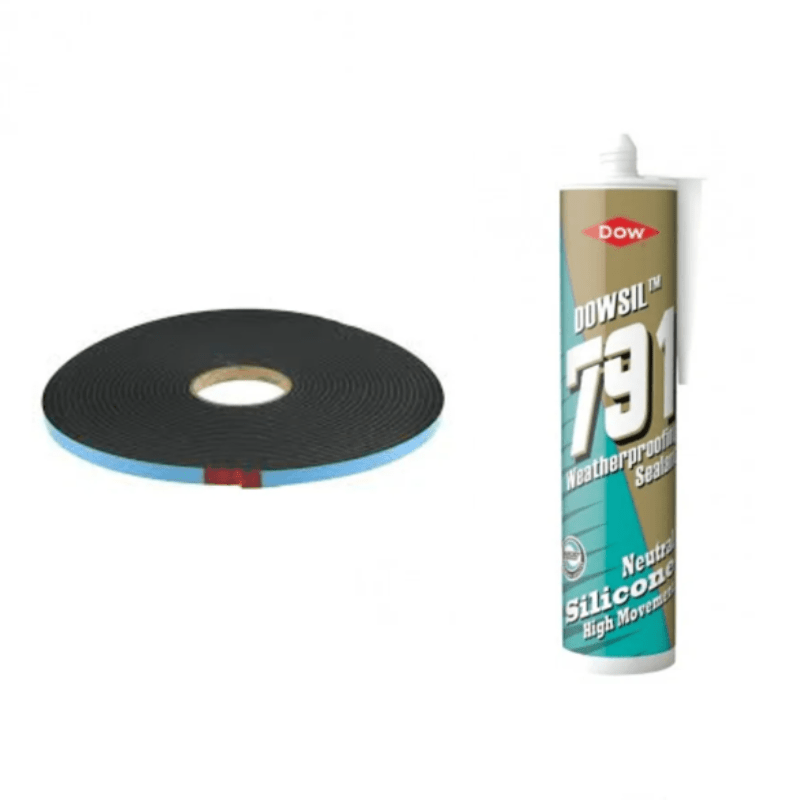 ❗️Let op: Belangrijk voor 10 jaar dakraam garantie. Installatie set - L ( 1 Glasband + 4 Siliconenkit ) van Premium Dakramen
